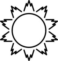 zon, zomer schets vector icoon. lijn zomer en zon vector icoon