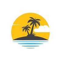 palmboom icoon van zomer en reizen logo vector illustratie