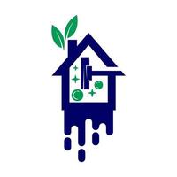 schoonmaak service eco bedrijf aan huis ontwerpsjabloon vector