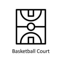 basketbal rechtbank vector schets pictogrammen. gemakkelijk voorraad illustratie voorraad