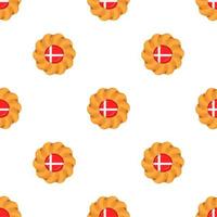 patroon koekje met vlag land Denemarken in smakelijk biscuit vector