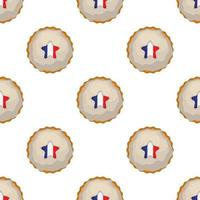 patroon koekje met vlag land Frankrijk in smakelijk biscuit vector