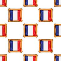 patroon koekje met vlag land Frankrijk in smakelijk biscuit vector