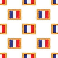 patroon koekje met vlag land Frankrijk in smakelijk biscuit vector