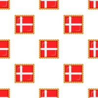 patroon koekje met vlag land Denemarken in smakelijk biscuit vector