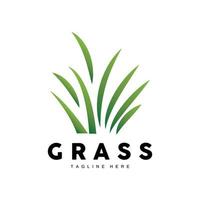 groen gras logo ontwerp, boerderij landschap illustratie, natuurlijk landschap vector