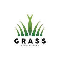 groen gras logo ontwerp, boerderij landschap illustratie, natuurlijk landschap vector