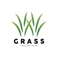 groen gras logo ontwerp, boerderij landschap illustratie, natuurlijk landschap vector