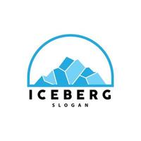 ijsberg logo, antarctisch bergen vector in ijs blauw kleur, natuur ontwerp, Product merk illustratie sjabloon icoon