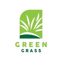 groen gras logo, natuur fabriek vector, landbouw blad gemakkelijk ontwerp, sjabloon icoon illustratie vector