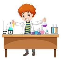 kinderen in chemie laboratorium vector beeld