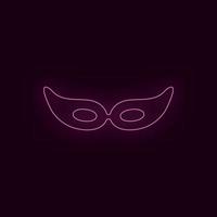 oog masker, neon, icoon. theater robijn kleur neon ui ux icoon. theater teken logo vector - vector Aan wit achtergrond