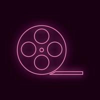 plakband film, neon, icoon. theater robijn kleur neon ui ux icoon. theater teken logo vector - vector Aan wit achtergrond