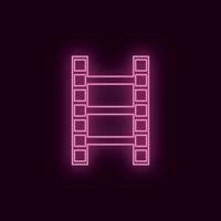 film script, neon, icoon. theater robijn kleur neon ui ux icoon. theater teken logo vector - vector Aan wit achtergrond