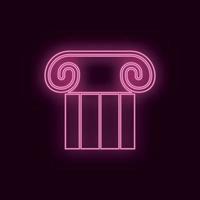 theatraal kolom, neon, icoon. theater robijn kleur neon ui ux icoon. theater teken logo vector - vector Aan wit achtergrond