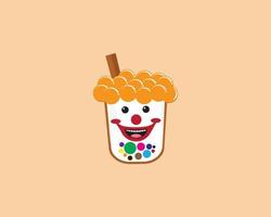 clown boba schattig vector icoon ontwerp