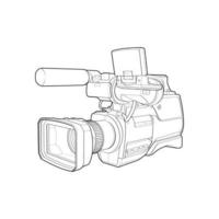 schetsen van een video camera Aan een wit achtergrondra. video camera, vector schetsen illustratie voor opleiding tamplate