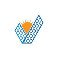 brief v zonne- paneel logo icoon voorraad vector