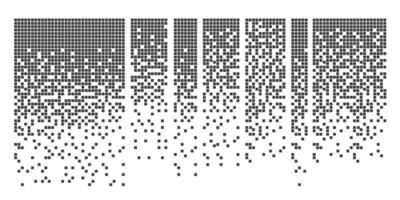 opgelost gevulde plein stippel vector icoon met desintegratie effect. vector rechthoek elementen zijn gegroepeerd. geïsoleerd Aan wit achtergrond.