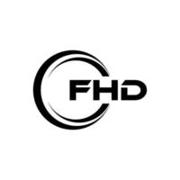 fhd brief logo ontwerp in illustratie. vector logo, schoonschrift ontwerpen voor logo, poster, uitnodiging, enz.