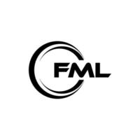 fml brief logo ontwerp in illustratie. vector logo, schoonschrift ontwerpen voor logo, poster, uitnodiging, enz.