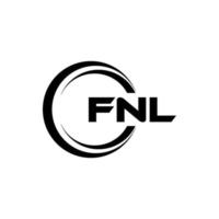 fnl brief logo ontwerp in illustratie. vector logo, schoonschrift ontwerpen voor logo, poster, uitnodiging, enz.