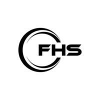 fhs brief logo ontwerp in illustratie. vector logo, schoonschrift ontwerpen voor logo, poster, uitnodiging, enz.