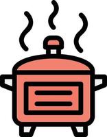 hete keuken pot vector pictogram ontwerp illustratie