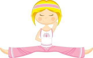 schattig tekenfilm mediteren yoga meisje illustratie vector