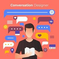 conversatie ontwerpen voor chatbot-technologie vector