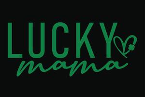 Lucky mama st Patrick dag t-shirt ontwerp vector