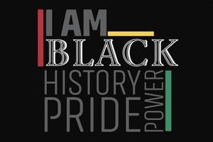 ik ben zwart geschiedenis trots stroom, zwart geschiedenis maand t-shirt ontwerp vector