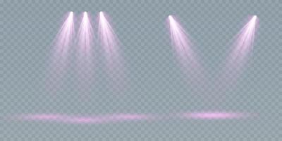 roze schijnwerpers. tafereel. licht Effecten. gloed licht effect. vector