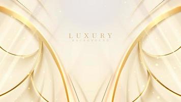 luxe room kleur achtergrond met gouden lijn elementen en kromme licht effect decoratie en bokeh. vector