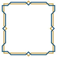 gemakkelijk kaders van Arabisch Islamitisch geometrie in room, goud en blauw kleuren vector