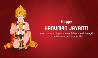 gelukkig Hanuman Jayanti Indisch Hindoe festival viering vector ontwerp