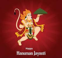 gelukkig Hanuman Jayanti Indisch Hindoe festival viering vector ontwerp