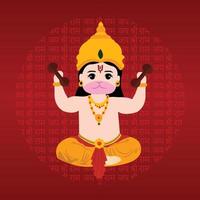 gelukkig Hanuman Jayanti Indisch Hindoe festival viering vector ontwerp