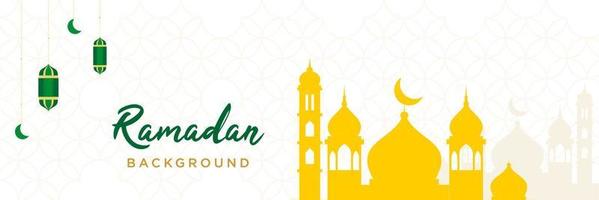 Ramadan achtergrond met groen lantaarn en moskee met Islamitisch naadloos patroon voor banier, poster, kaart, sociaal media, en Product ontwerp.eps vector