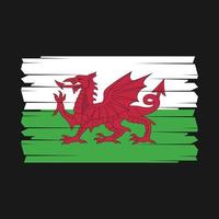 Wales vlag borstel vector