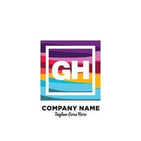 gh eerste logo met kleurrijk sjabloon vector. vector
