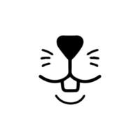 schattig konijn neus- minimalistische zwart Aan wit vector illustratie. schattig konijn icoon. dier neus- en tanden logo voor dierenarts of huisdier winkel. huiselijk dier symbool. haas tanden tekening. schattig konijn postzegel