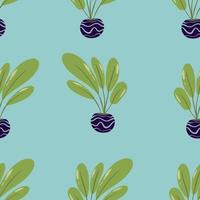 huis planten naadloos patroon. modieus huis decor met planten vector illustratie. bloemen in pot, huis interieur ontwerp,