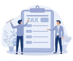 belasting terugkeer deadline concept, vullen uit uw belasting opbrengst, financieel rapport, vlak vector modern illustratie