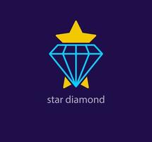 uniek ster diamant logo. modern ontwerp kleur. sterrenhemel edelsteen logo sjabloon. vector. vector