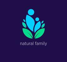 creatief natuurlijk familie logo ontwerp. modern ontwerp kleur. biologisch levensstijl logo sjabloon. vector. vector