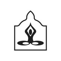 silhouet van yoga en meditatie vector logo icoon.