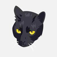 portret van kat. zwart kat gezicht. vector illustratie.