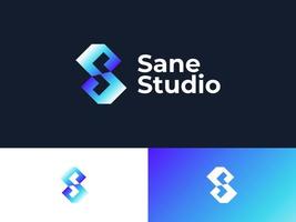 abstract en modern brief s logo ontwerp met blauw en wit helling stijl. geschikt voor bedrijf en technologie bedrijf logo vector