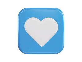 hart knop icoon 3d renderen vector illustratie